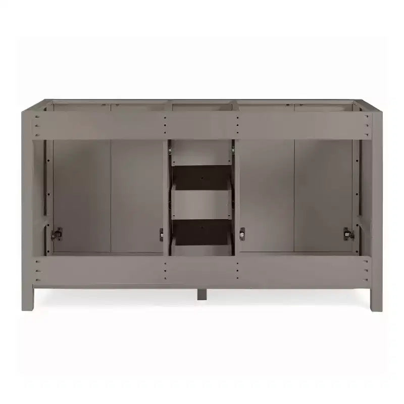 Meuble-lavabo de salle de bain double 60 po - Meuble autoportant sans comptoir, gris