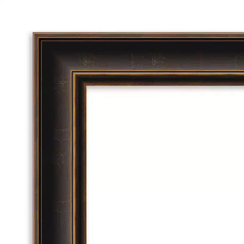 Miroir mural en bois Villa de 24 x 30 po, cadre bronze huilé, aucun assemblage requis