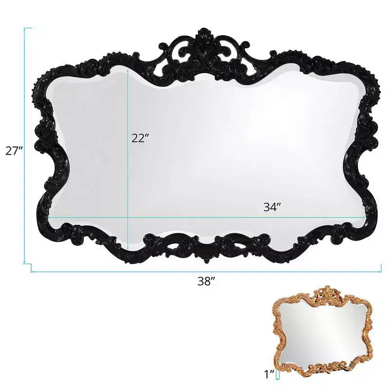 Miroir mural rectangulaire 100x75 cm avec cadre en fer et finition argent moucheté