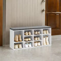 Stylish Shoe Bench with Cushioned Seat and 10 Compartments - Versatile Storage Solution for Entryway and Bedroom