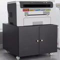 Printer Stand with Storage, Copier Printer Cabinet with 2 Doors Mobile Steel File Cabinet Rolling Storage Cabinet on Wheels for Home Office