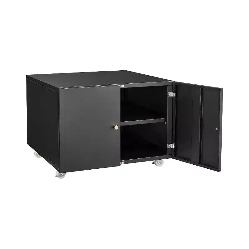 Meuble d'imprimante avec rangement, meuble d'imprimante pour photocopieuse avec 2 portes, classeur mobile en acier, armoire de rangement roulante sur roulettes pour le bureau à domicile
