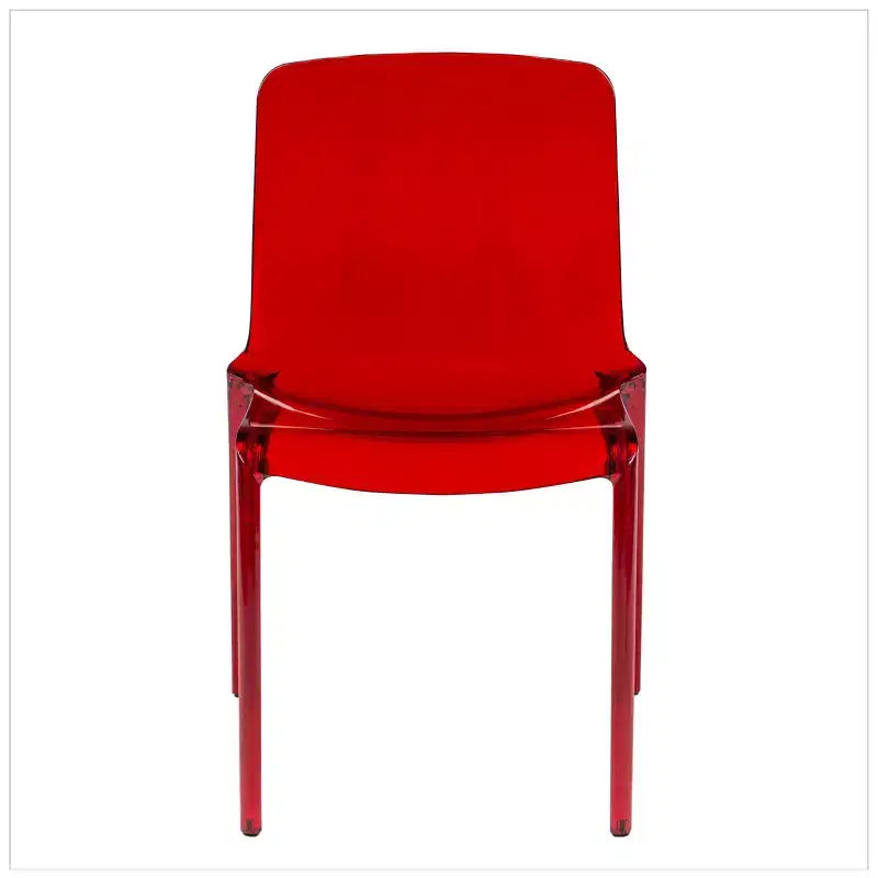 Chaise de salle à manger moderne du milieu du siècle - Acrylique avec bord en cascade, ergonomique et empilable