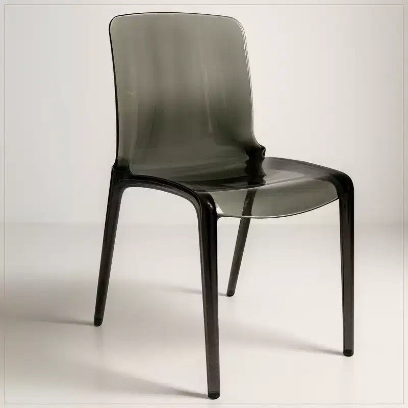Chaise de salle à manger moderne du milieu du siècle - Acrylique avec bord en cascade, ergonomique et empilable