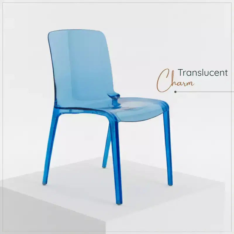 Chaise de salle à manger moderne du milieu du siècle - Acrylique avec bord en cascade, ergonomique et empilable