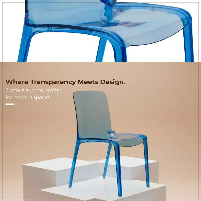 Chaise de salle à manger moderne du milieu du siècle - Acrylique avec bord en cascade, ergonomique et empilable