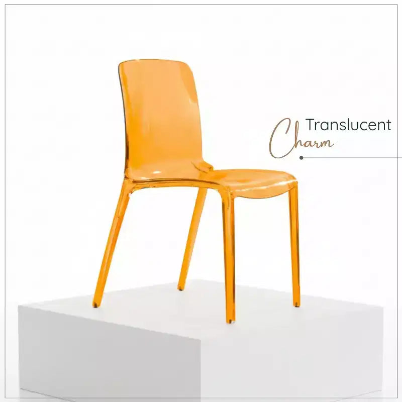 Chaise de salle à manger moderne du milieu du siècle - Acrylique avec bord en cascade, ergonomique et empilable