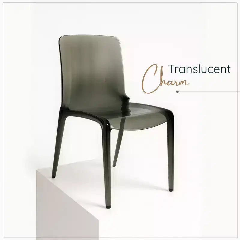 Chaise de salle à manger moderne du milieu du siècle - Acrylique avec bord en cascade, ergonomique et empilable