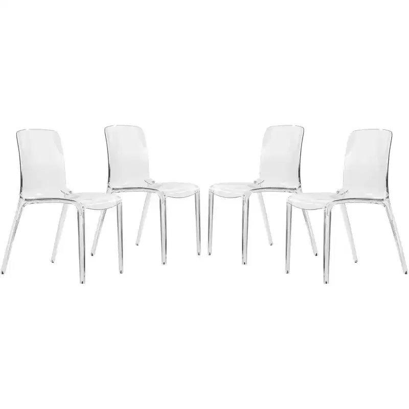 Chaise de salle à manger moderne du milieu du siècle - Acrylique avec bord en cascade, ergonomique et empilable