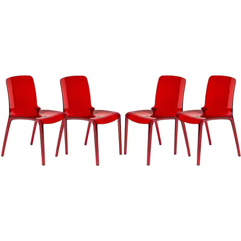 Chaise de salle à manger moderne du milieu du siècle - Acrylique avec bord en cascade, ergonomique et empilable