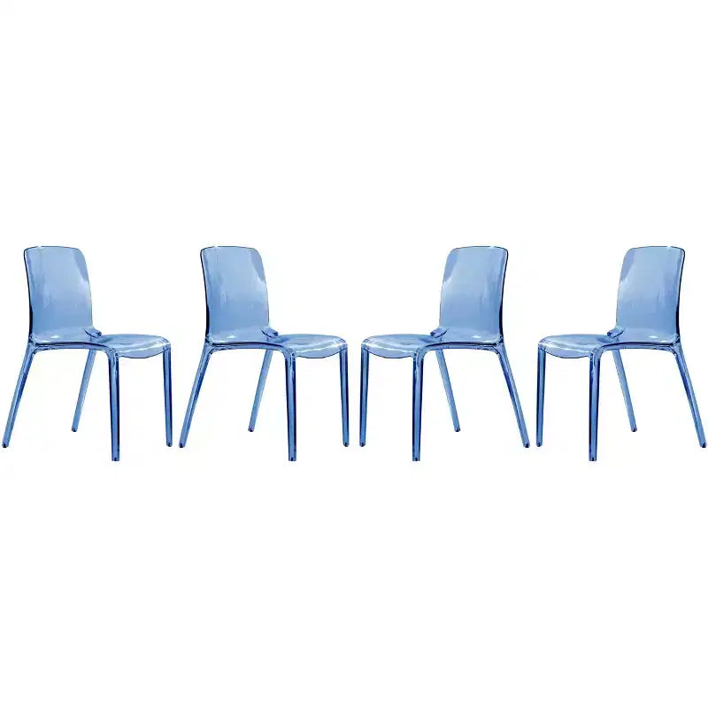 Chaise de salle à manger moderne du milieu du siècle - Acrylique avec bord en cascade, ergonomique et empilable