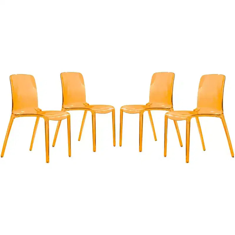 Chaise de salle à manger moderne du milieu du siècle - Acrylique avec bord en cascade, ergonomique et empilable