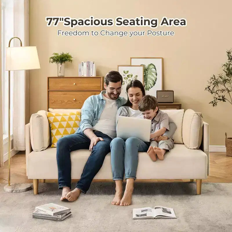 76 Canapé, Causeuse Rembourrée Confortable Avec Assises Extra Profondes