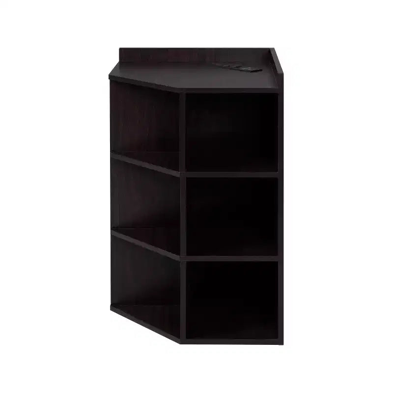 Étagère de rangement d'angle 9 cubes avec ports USB, prises, idéale pour les petits espaces