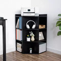 Étagère de rangement d'angle 9 cubes avec ports USB, prises, idéale pour les petits espaces