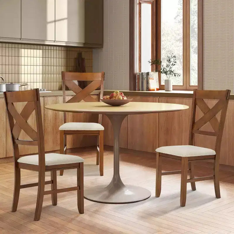 Chaises d'appoint rembourrées en bois massif