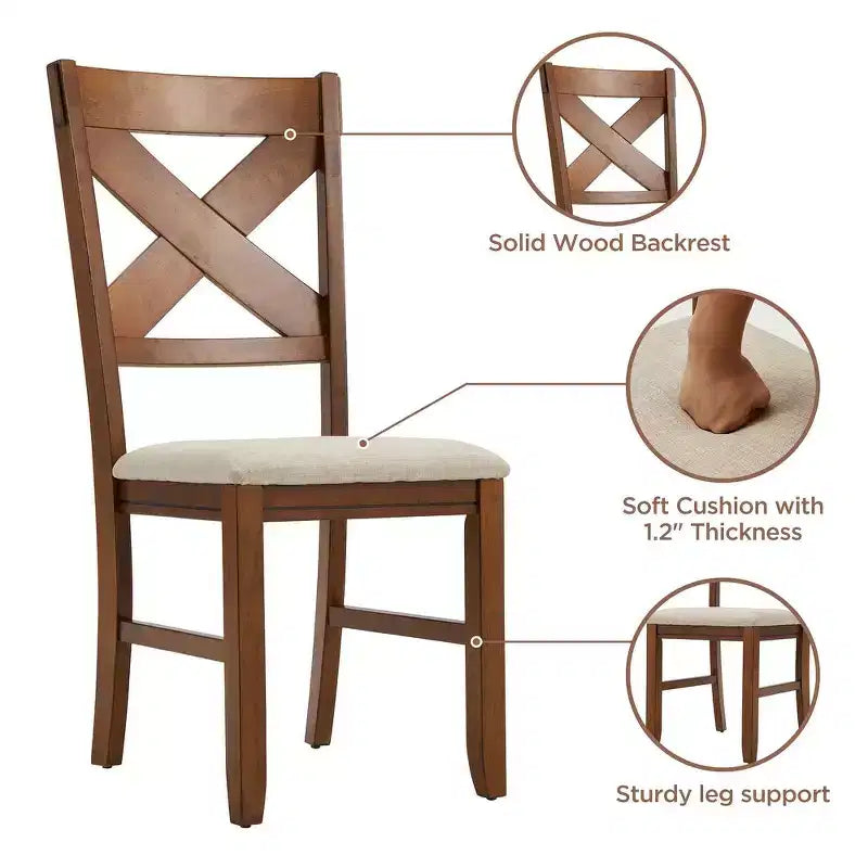 Chaises d'appoint rembourrées en bois massif