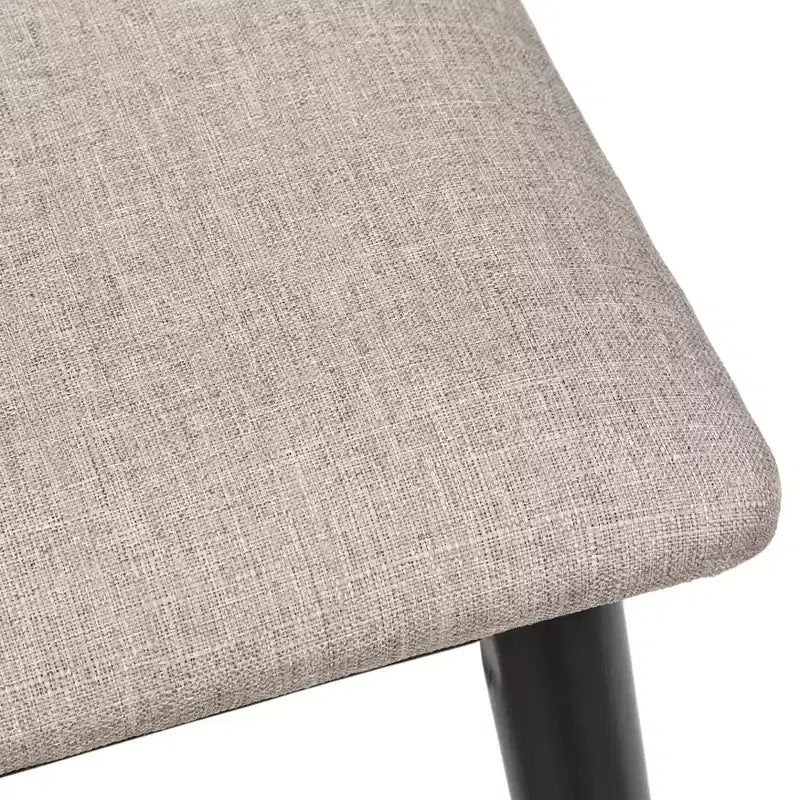 Banc Moderne du Milieu du Siècle, Rembourré, Noir/Gris : Milieu du siècle, Rembourré, Cadre en bois d'hévéa
