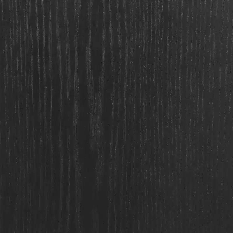 Table d'appoint mi-siècle moderne 2 tiroirs en bois massif noir - Placage de chêne, pieds en bois d'hévéa, rangement
