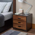 Table d'appoint 20" finition noyer/espresso : plateau rectangulaire en MDF, pieds en bois, rangement avec tiroir