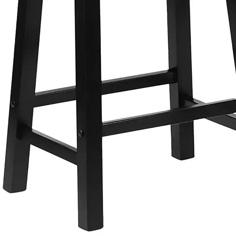 Tabourets de bar hauts classiques à 24 po avec siège selle pour maisons, salles à manger et bars, sans dossier, 4 pieds carrés, noirs ( )