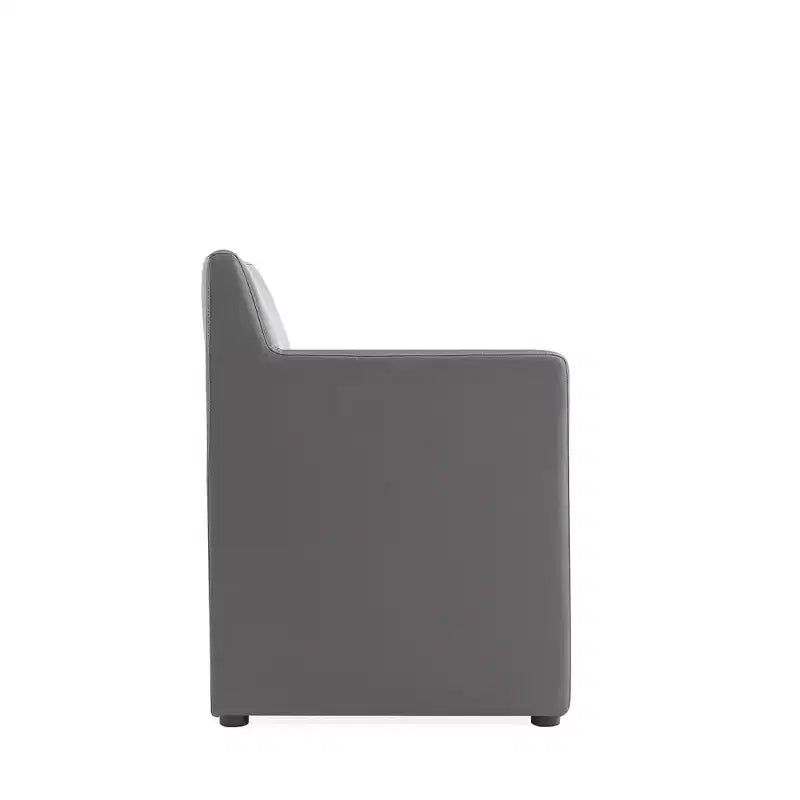 Chaises de salle à manger Anna Modern Square en similicuir avec accoudoirs