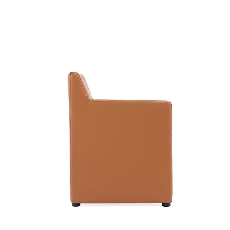 Chaises de salle à manger Anna Modern Square en similicuir avec accoudoirs