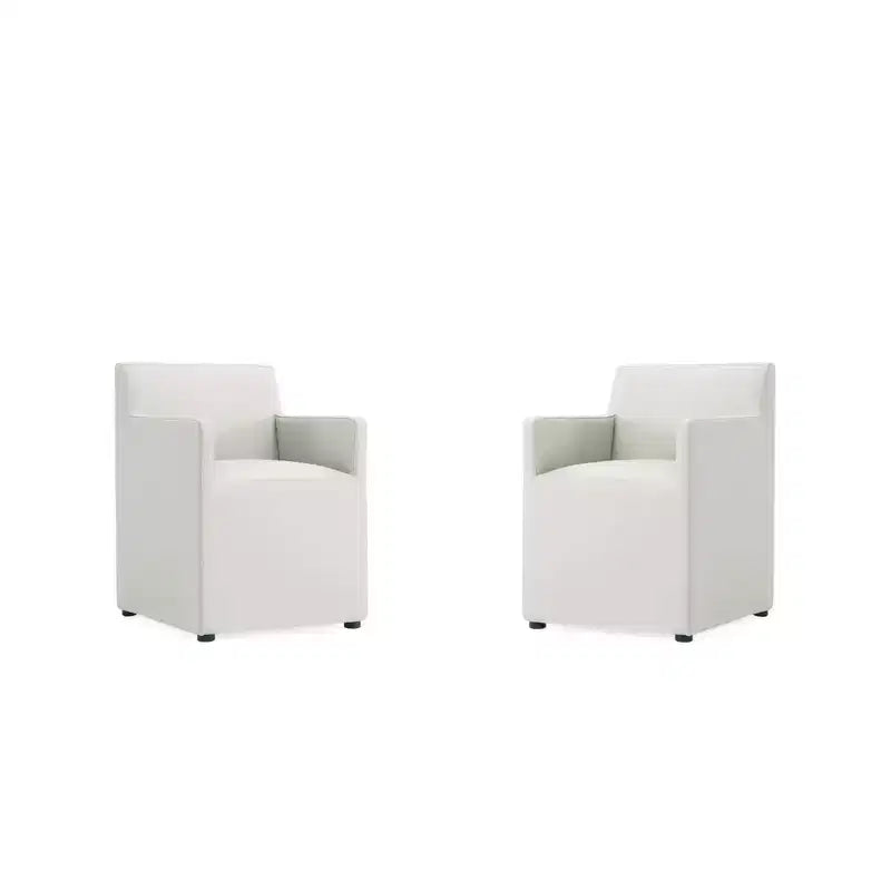 Chaises de salle à manger Anna Modern Square en similicuir avec accoudoirs