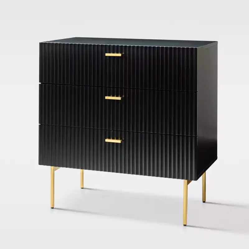 Brian 32 Tall 3 Drawer Bachelors Chest with storage for bedroom| ART OF LIVING DESIGNS-BLACK