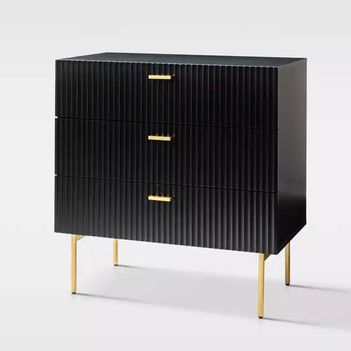 Brian 32 Tall 3 Drawer Bachelors Chest with storage for bedroom| ART OF LIVING DESIGNS-BLACK