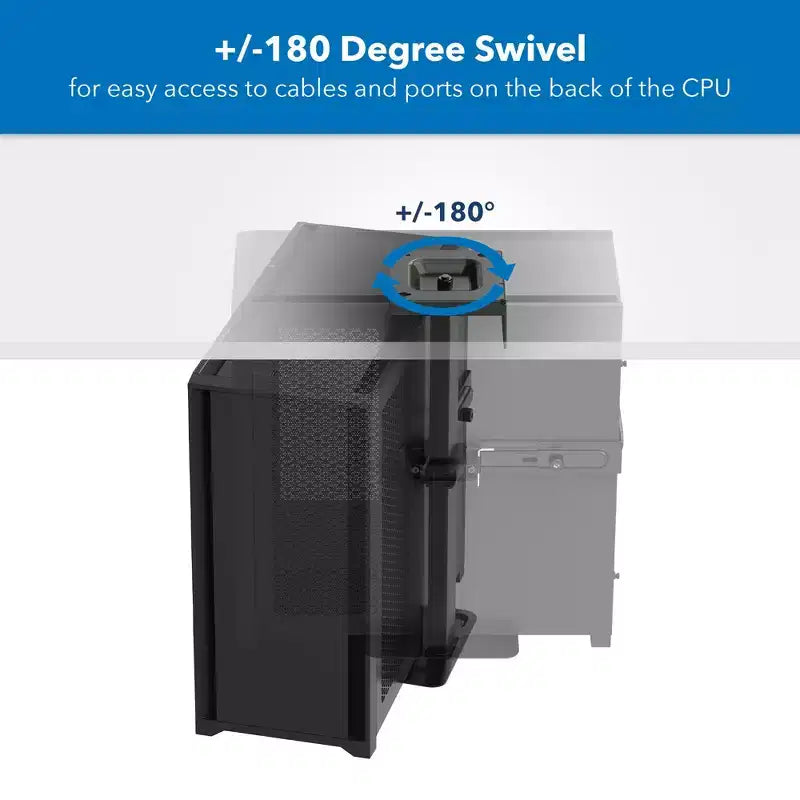 Support d'unité centrale rotatif haute résistance | Support d'unité centrale réglable en hauteur et en largeur pour installation sous le bureau et au mur | Capacité de charge de 20 kg