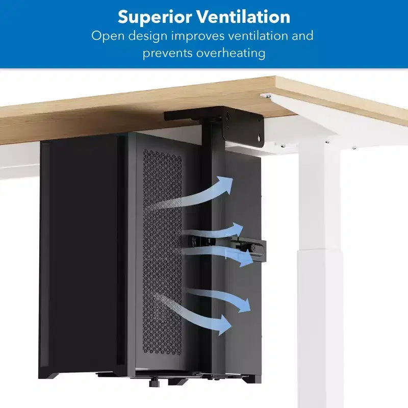 Support d'unité centrale rotatif haute résistance | Support d'unité centrale réglable en hauteur et en largeur pour installation sous le bureau et au mur | Capacité de charge de 20 kg