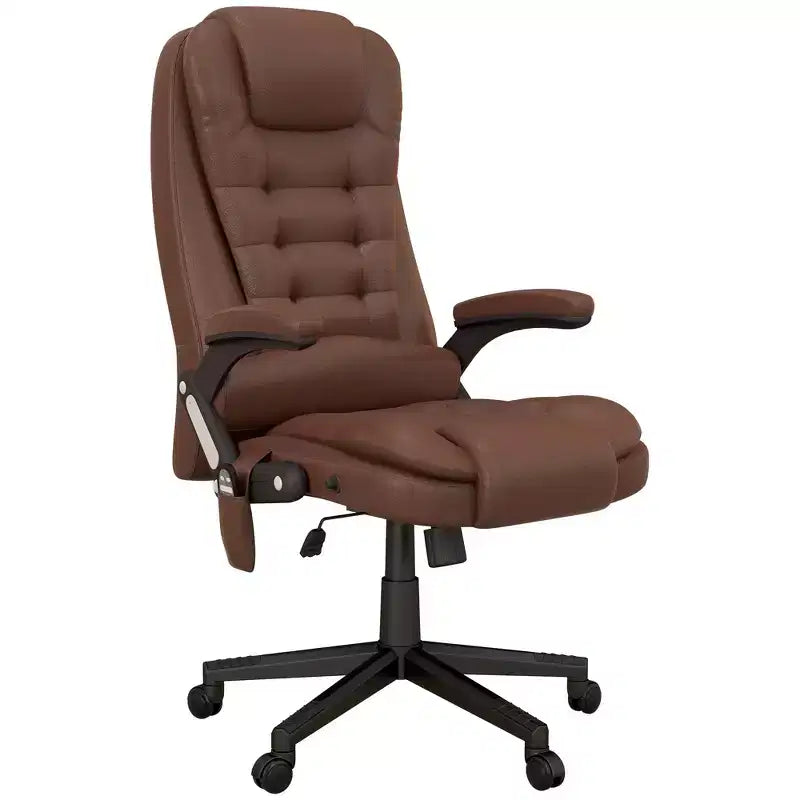 Fauteuil de bureau massant à dossier haut, inclinable et chauffant avec télécommande