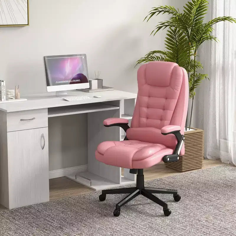 Fauteuil de bureau massant à dossier haut, inclinable et chauffant avec télécommande