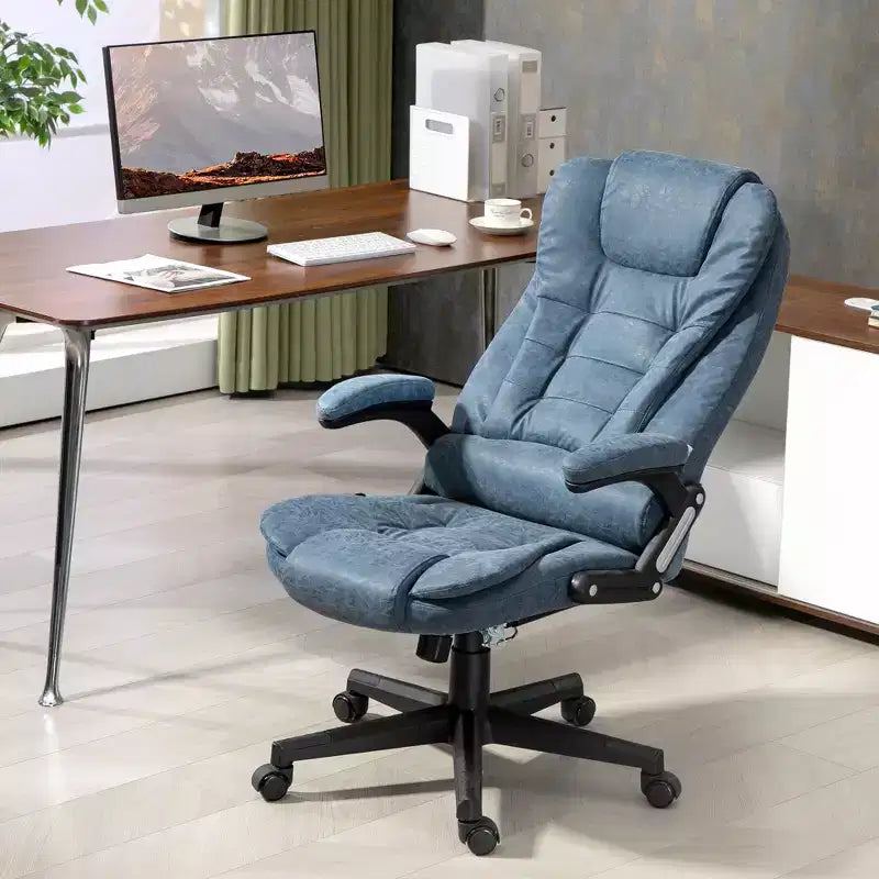 Fauteuil de bureau massant à dossier haut, inclinable et chauffant avec télécommande