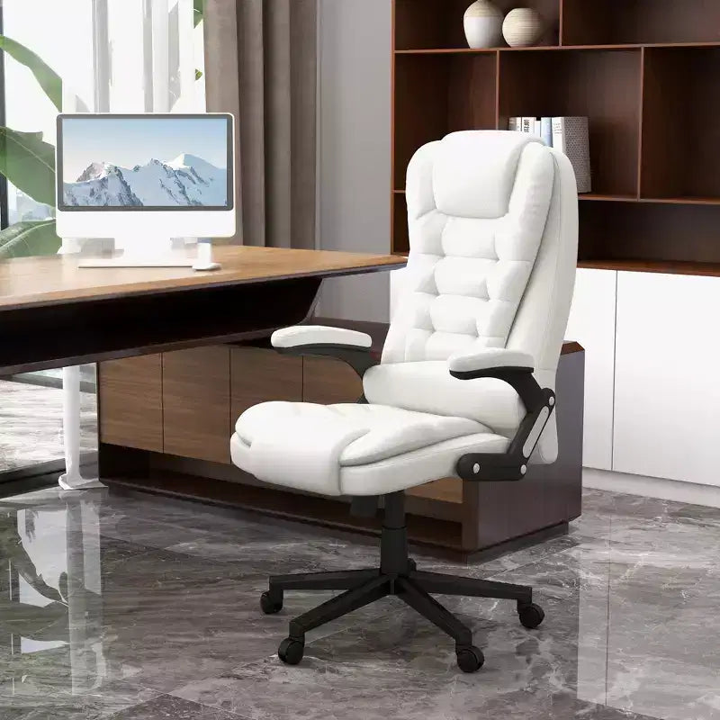 Fauteuil de bureau massant à dossier haut, inclinable et chauffant avec télécommande