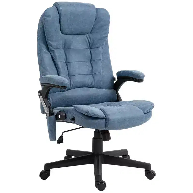 Fauteuil de bureau massant à dossier haut, inclinable et chauffant avec télécommande