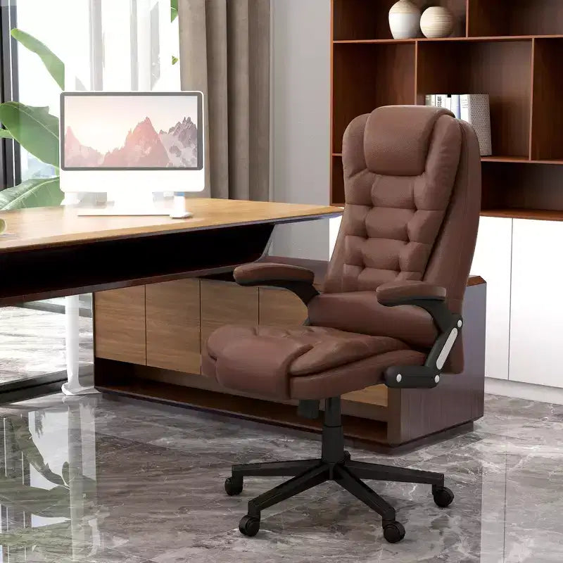 Fauteuil de bureau massant à dossier haut, inclinable et chauffant avec télécommande