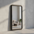 Kate and Laurel Pao Framed Wood Wall Mirror, 17x32, Gray