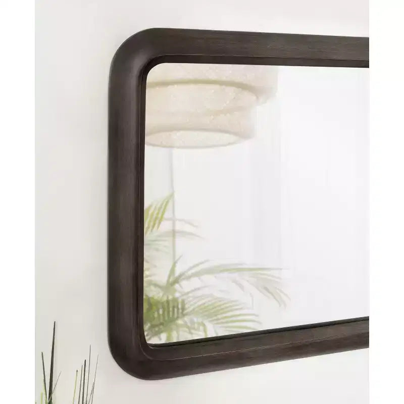 Miroir mural en bois encadré, 17x32, gris