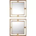 Uttermost Allick Antiqued Gold Leaf 18 Square Wall Mirror Set of 2