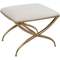 Uttermost Crossing 23 1/2 Wide White Fabric Small Bench