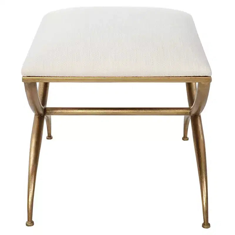 Banc étroit en tissu blanc de 23 1/2 po de large
