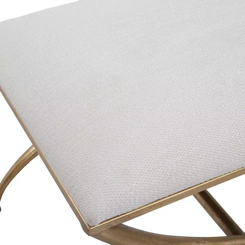 Banc étroit en tissu blanc de 23 1/2 po de large