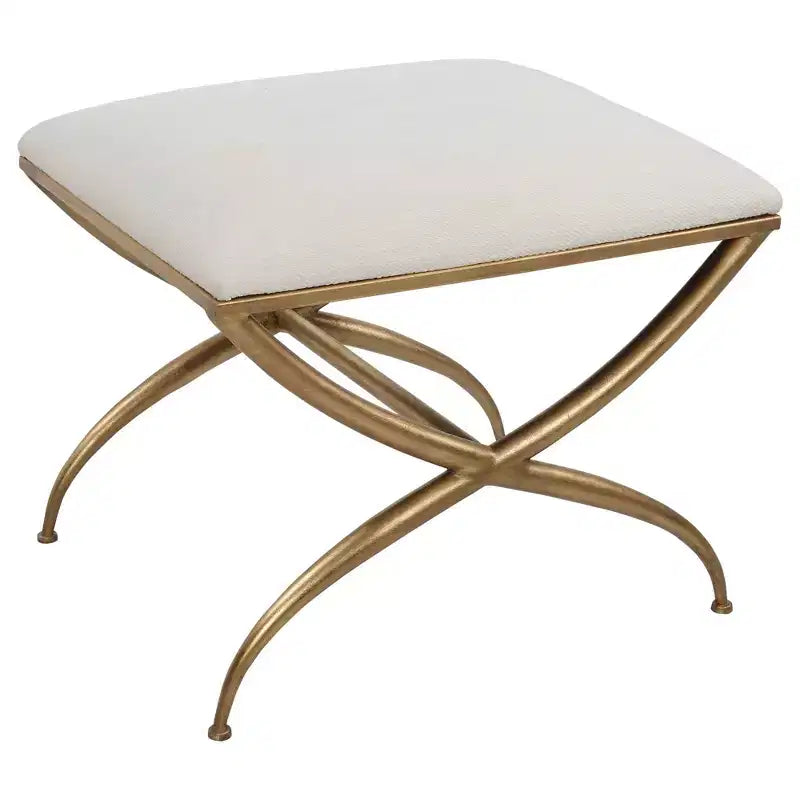 Banc étroit en tissu blanc de 23 1/2 po de large