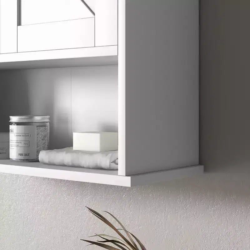 Armoire murale de salle de bain, armoire à pharmacie de style rustique avec étagère ouverte et étagère réglable, meuble de rangement pour buanderie