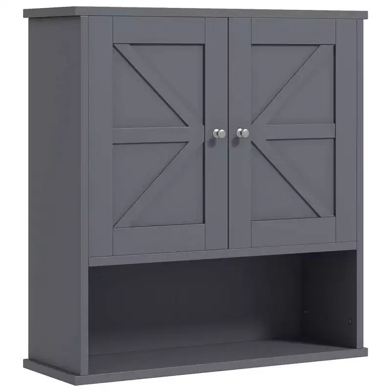 Armoire murale de salle de bain, armoire à pharmacie de style rustique avec étagère ouverte et étagère réglable, meuble de rangement pour buanderie