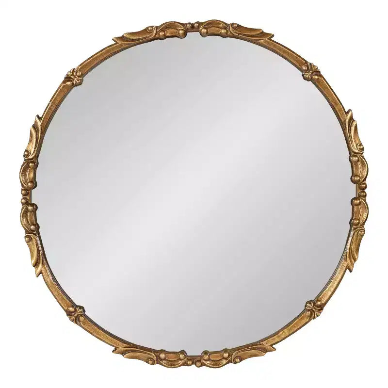Miroir Rond en Métal, 24 po de Diamètre, Doré
