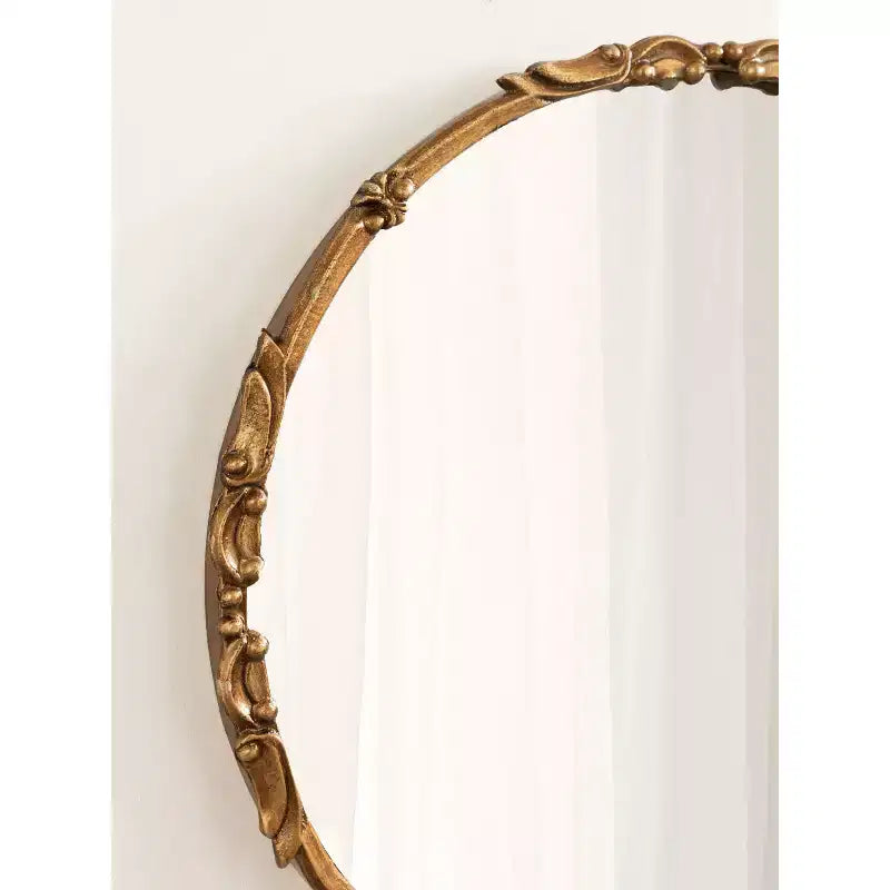 Miroir Rond en Métal, 24 po de Diamètre, Doré