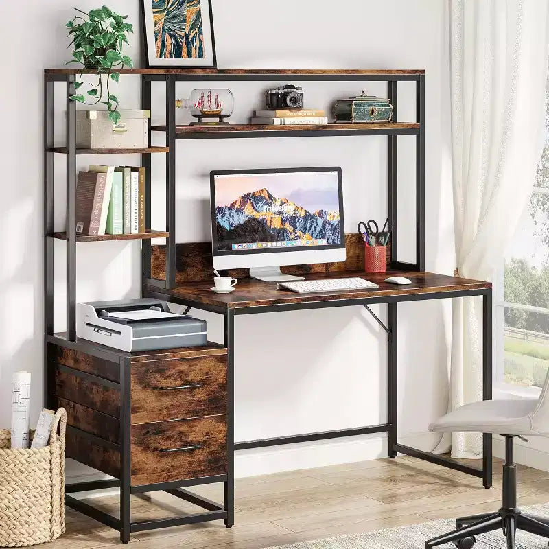 Bureau informatique de 55 pouces avec 2 tiroirs